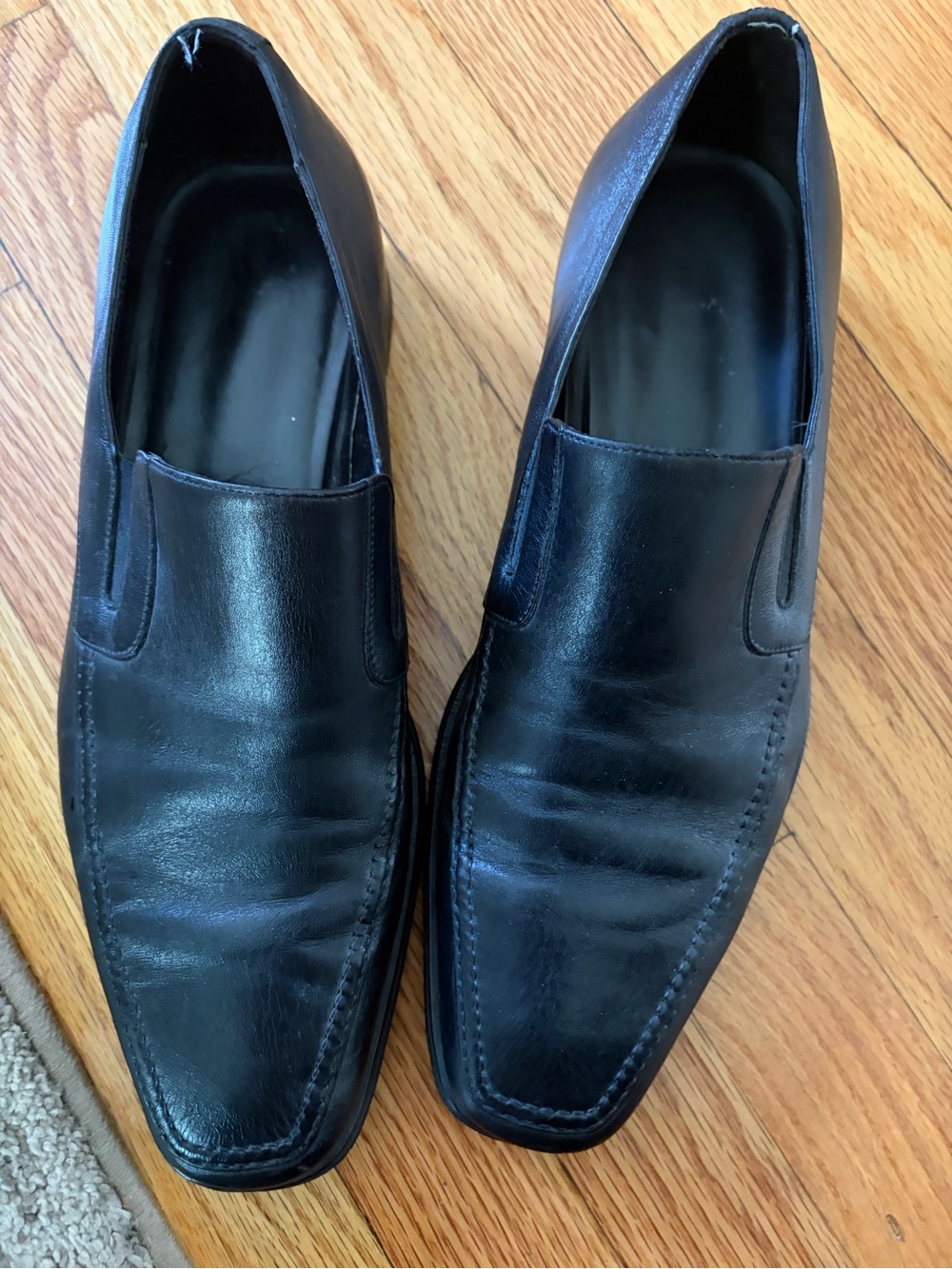 Bruno Magli Men's Black Leather Slip-On Dress Shoes 10.5